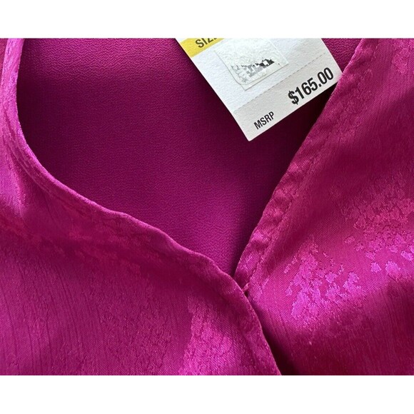 Michael Kors Women's Snake Print Jacquard Faux Wrap Mini Dress Deep Fuchsia L - Picture 3 of 12